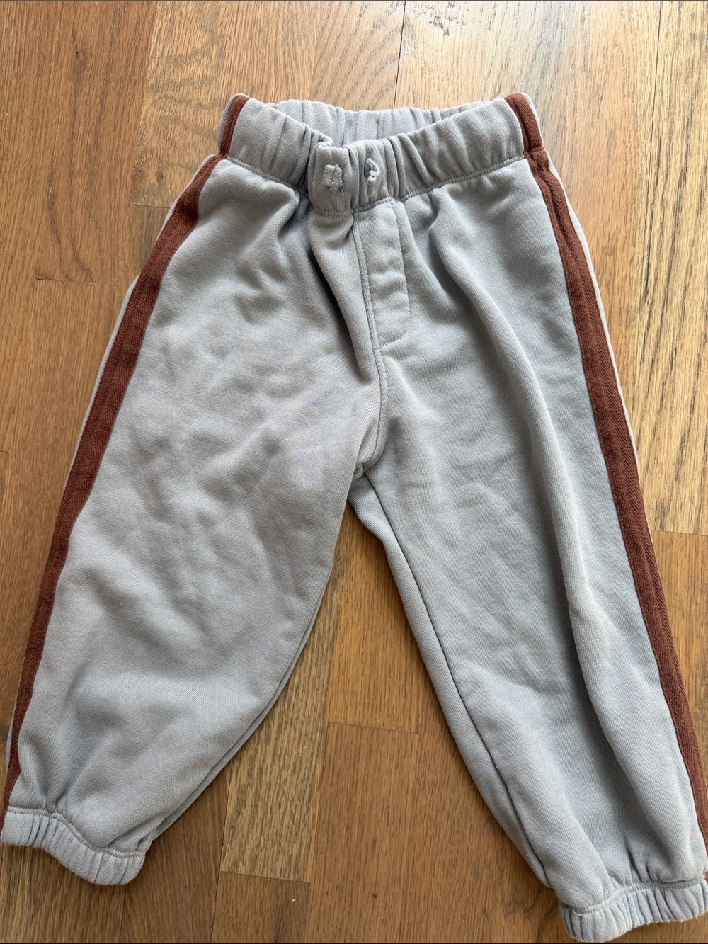 Rylee + Cru Gray Joggers with Brown Side Stripe